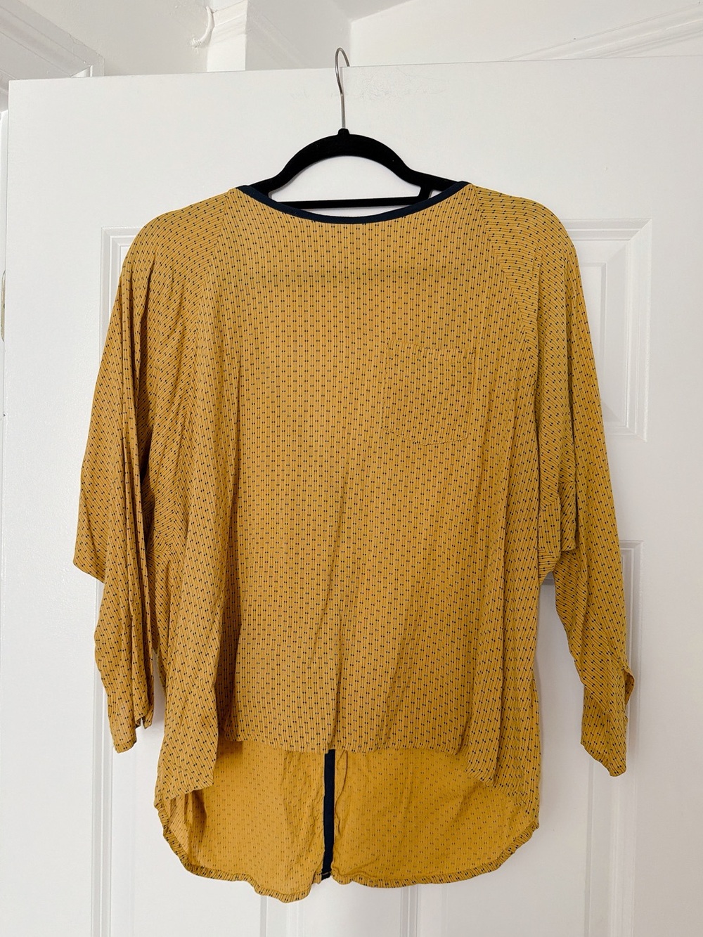 Mustard Yellow Women's Blouse - Relaxed Long Sleeve